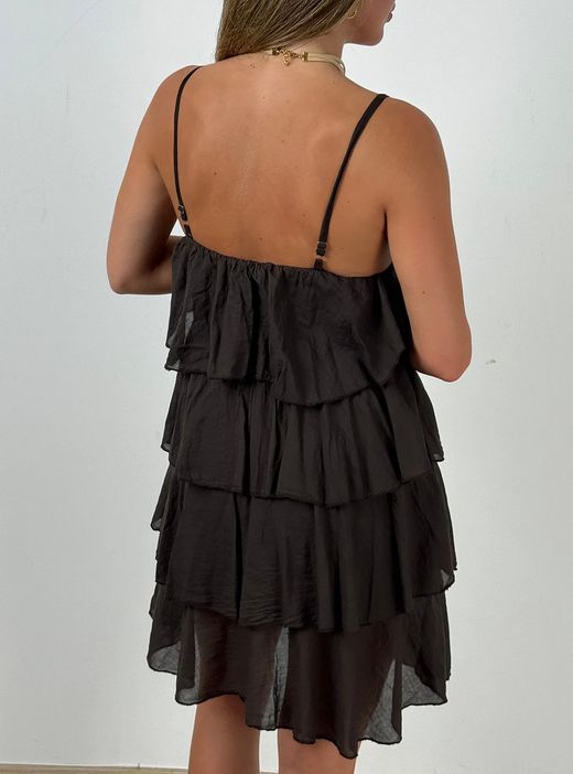 Vestido Minivolantes marrón