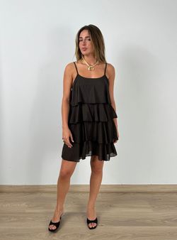 Vestido Minivolantes marrón