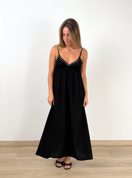 Vestido tachuelas negro
