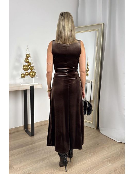 Vestido terciopelo marrón