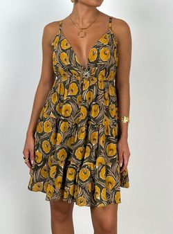 Vestido Vera kaki-amarillo