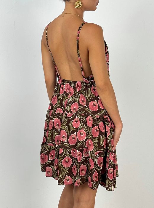 Vestido Vera marrón-rosa